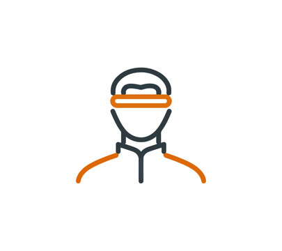 Abstract person icon wearing protective gear silhouette design