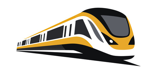 Modern train vector illustration isolated on black background transportation concept © Racelleo
