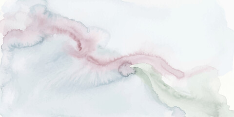 Obraz premium Abstract watercolor strokes in soft pastel shades of rose, sage green, and sky blue blend and flow across the canvas, creating a serene and dreamy composition.