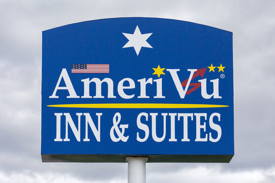 AmeriVu Inn & Suites Exterior Sign and Trademark Logo