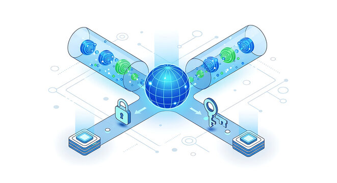 Digital Network Security and Data Transfer Between Two Nodes via a Secure Global Connection