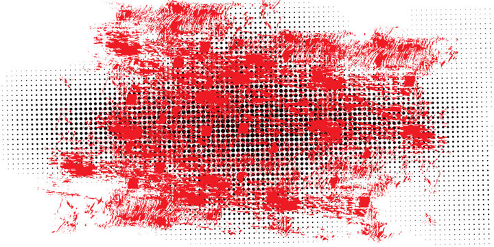 Distorted grunge layer error. Noise destroys texture. Vector trendy deformed glitch shape