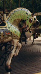 Vintage carousel horse close-up in a amusement park © София Пойманова