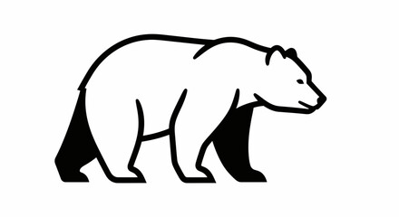 Fototapeta premium Stylized bear silhouette graphic illustration for design and branding