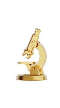 4k Resolution Vertical Video for Social Media: Science And Education Concept With Cartoon Microscope Icon. Golden Stylized Microscope Seamless Looped Rotating On White Background With Alpha Matte
