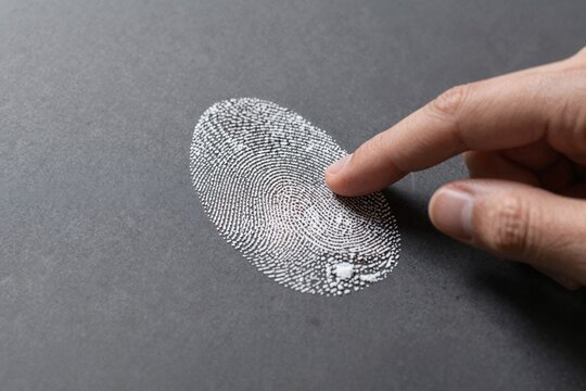 Fingerprint Impression on Dark Slate
