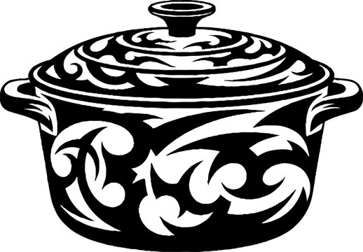 Decorative Dutch Oven with Tribal Swirl Pattern