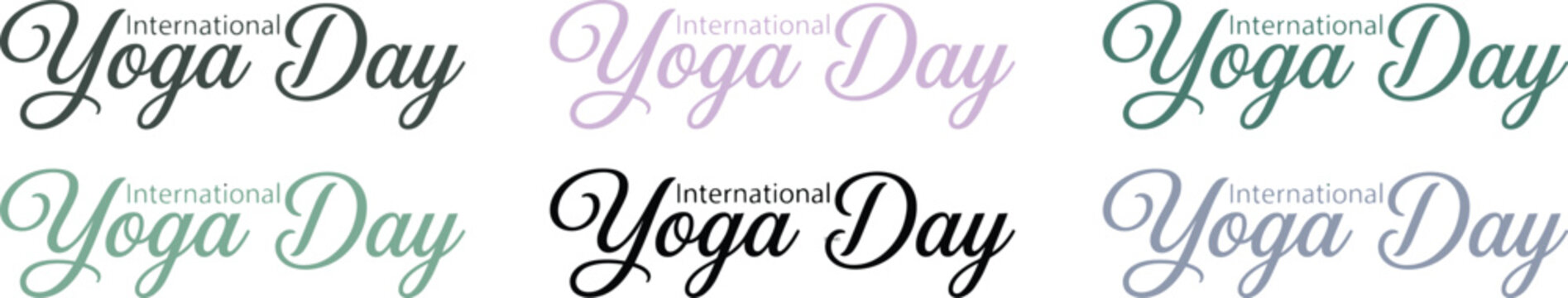 International yoga day logos and typography