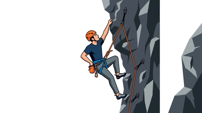 climmber hand griping rock