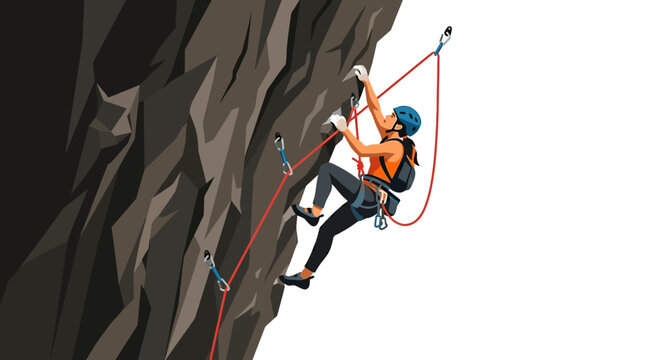 climmber hand griping rock