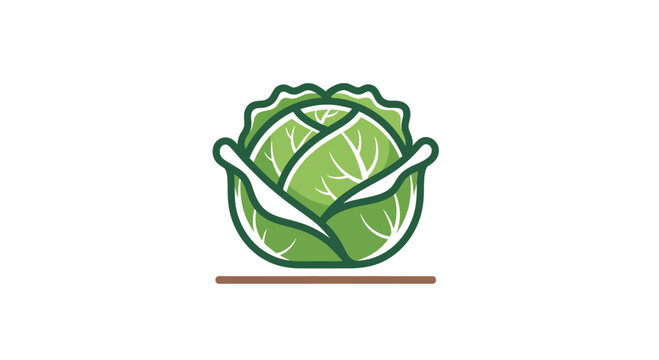 Fresh Cabbage Icon Graphic, Healthy, Organic, Vegetables, For Dietary and Nutrition