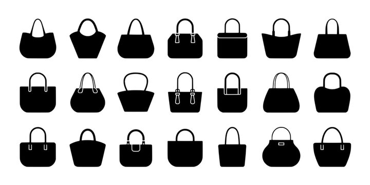 Bags handbag set with various styles and designs featuring black, white, tote with shoulder and purse elements for fashion, accessories projects,