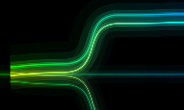 Green light lines background banner for future technology branding design