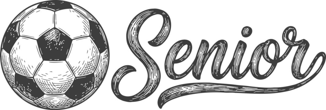 Senior Soccer Emblem in Minimalist Design