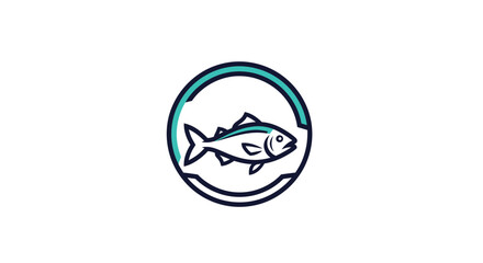Obraz premium Fresh Seafood Logo Design Symbolizing Marine Life Restaurant or Business Illustration