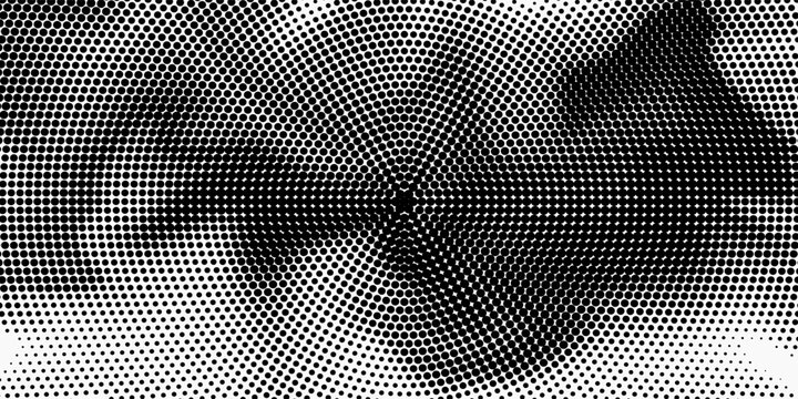 Dotted noise gradient texture. Fading grunge gradation pattern. Black retro halftone wallpaper. Rasterized pixelated comic background. Vector cartoon pop art backdrop overlay in manga, anime style