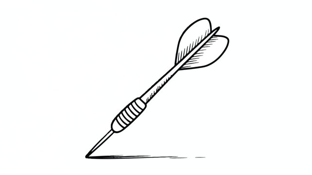A dart with feathers on a white background