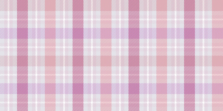 Lightweight cotton or flannel twill with an asymmetrical Madras check pattern in berry pink and lavender tones
