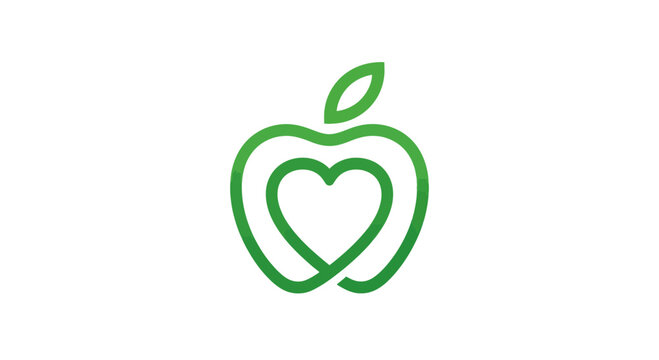 Healthy Apple Logo Representing A Love for Natural and Delicious Nutrition