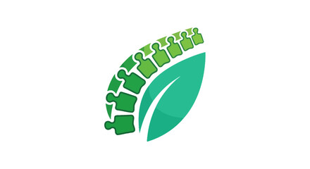 Obraz premium Healthy Spine and Nature Logo Design Depicting Holistic Wellness and Harmony
