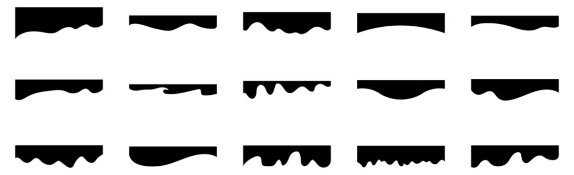 Abstract border shapes and dividers with wave curves. Ideal for web templates, presentations, graphic projects, or UI components.