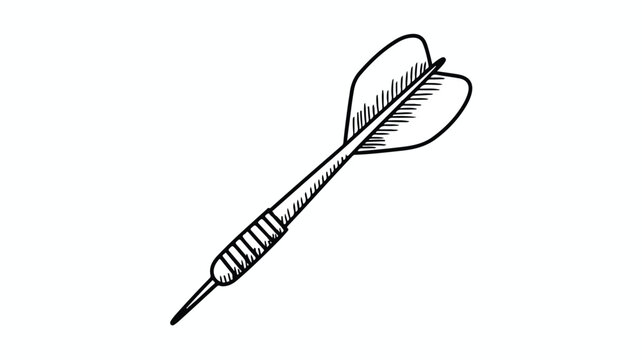 dart with feather fletching  a simple dart with two feathers