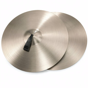 set of silver orchestral cymbals
