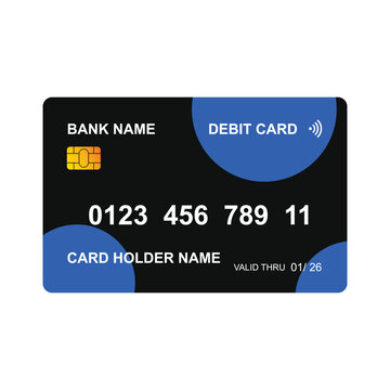 Minimalist Black and Blue Debit Card Design