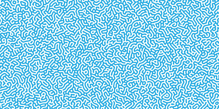 Abstract turing pattern background featuring bright blue reaction diffusion maze texture for scientific presentation cover design, vector design