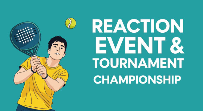 Dynamic Padel Tournament Illustration: A Championship Reaction Event Concept Design