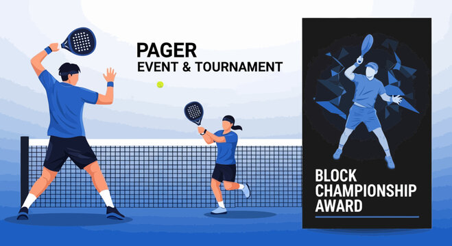Dynamic Padel Tournament in Action Featuring Championship Award and Event Promotion