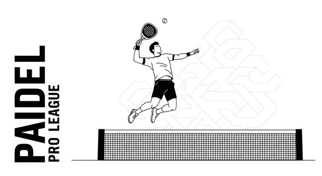 Dynamic Padle Athlete Action, Serving and Playing Within a Professional League Display