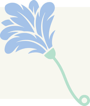 Minimalist vector illustration of a light blue feather duster icon.