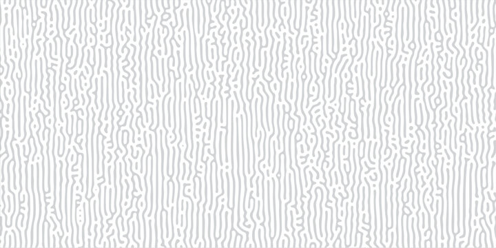 Contemporary architectural wallpaper styling featuring subtle monochrome reaction diffusion labyrinth graphic over white surface, background illustration