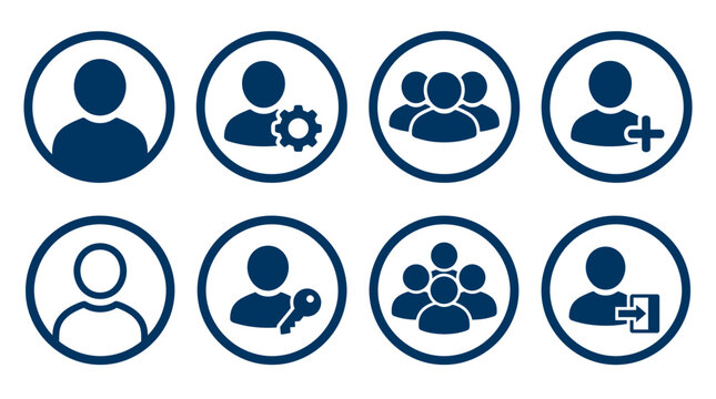 Collection of user profile icons representing various social interactions and settings