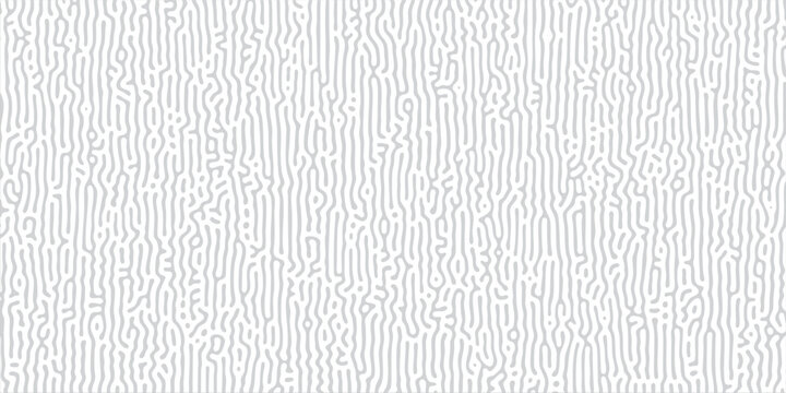 Optical illusion print layout with numerous flowing fine grey labyrinth lines creating a dense visual ripple effect, creative illustration