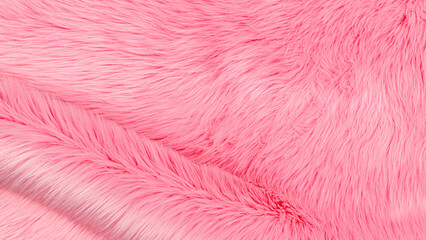 Fototapeta premium Soft pink fur fabric used for crafting or decoration in a creative space for design projects and textiles