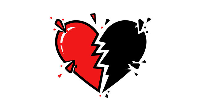 Broken Heart Symbol, Love Pain, Relationship Breakup, Emotional Trauma Icon
