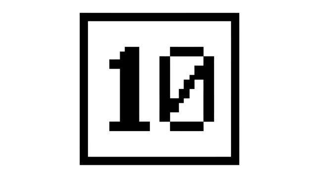 Number 10 Pixel Art Icon