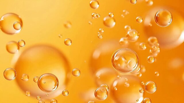 Digital yellow bubble skin care products abstract background