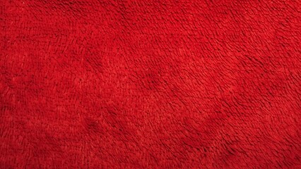 ​Close-up of bright red fleece fabric texture background. Soft plush microfiber material backdrop. © Putu