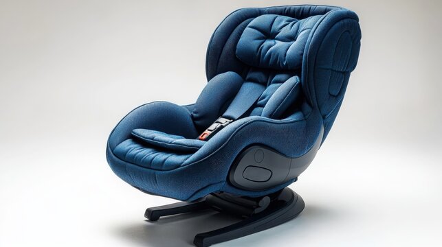 Modern toddler car seat designed for safety and comfort in navy blue fabric