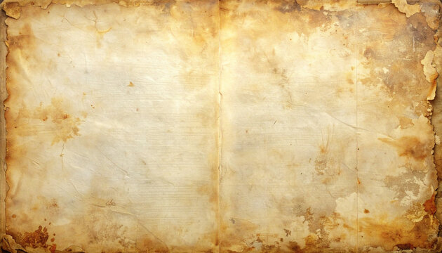 Aged paper background with stained texture and empty space for design