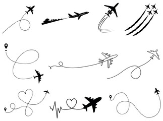 Obraz premium Collection of Flying Insects and Bugs Line Art Illustration on White Background