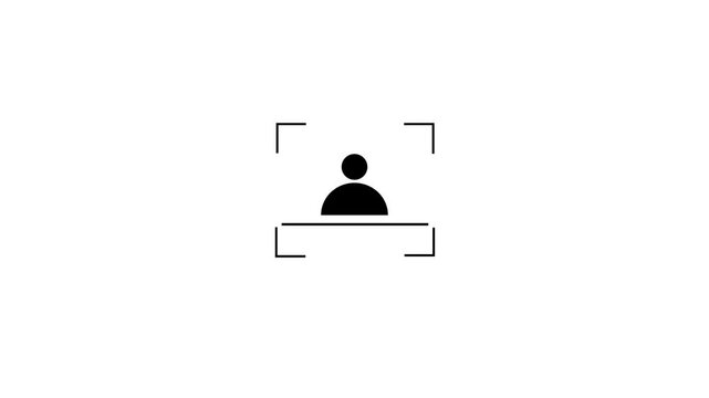 Identity verification icon with user profile scanning and recognition concept,Person profile scan icon for facial recognition and security system concept