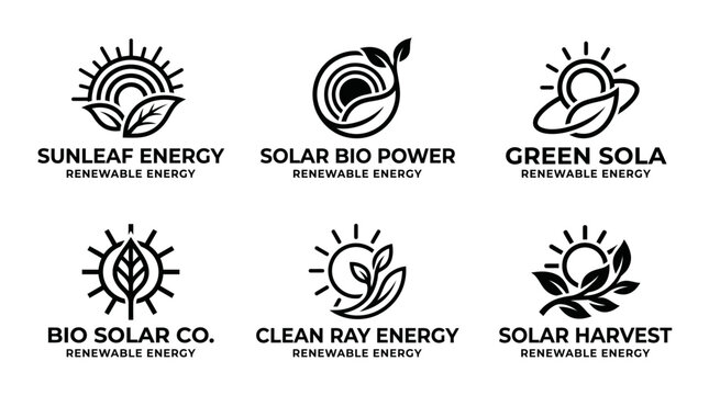 Modern Bio Solar Energy Logo Design for Renewable Fuel and Green Technology Compa