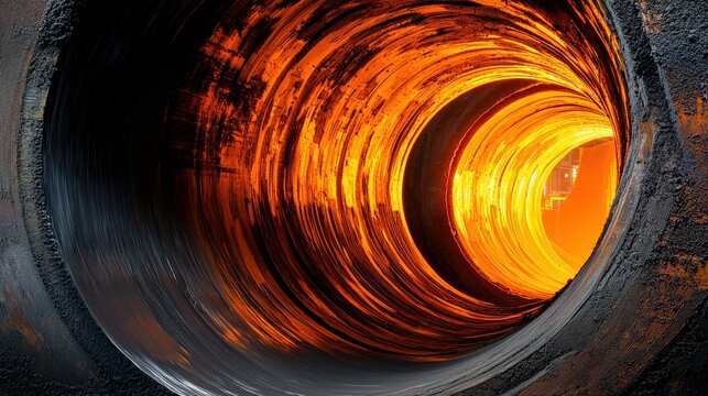 Modern sand casting process showcasing molten metal and machinery integration