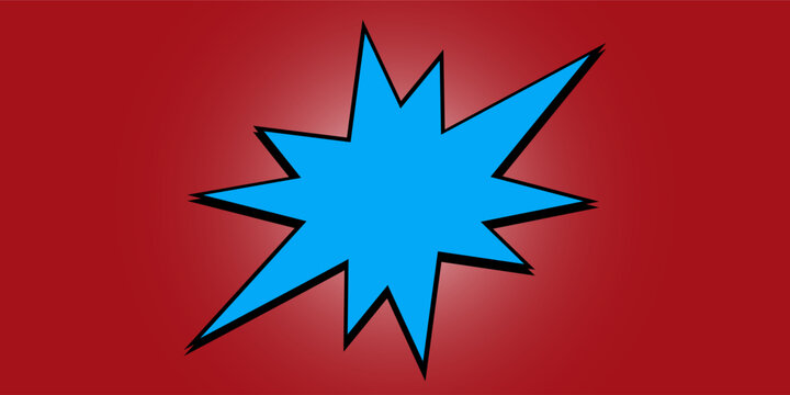 3D yellow Pow text with blue burst