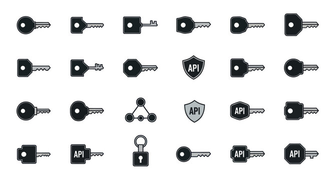 API Key and Security Icon Set