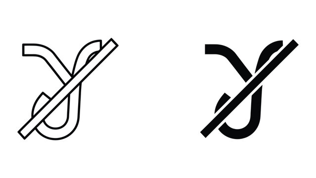 No Hook icon set in outline and solid glyph style vector